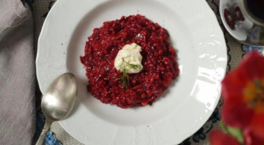 risotto z buraków