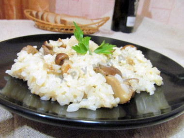 risotto z białymi grzybami ze śmietaną