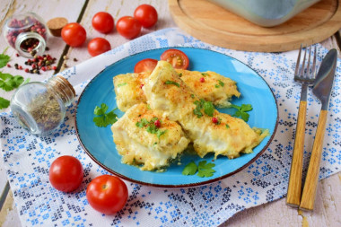 filet z sandacza, pieczone w śmietanie w piekarniku