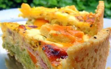 ciasto quiche z szynką i serem